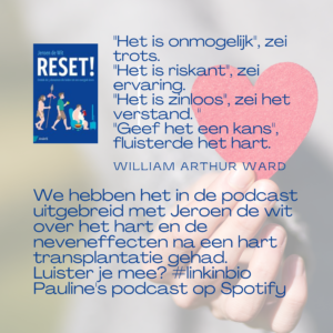 We hebben het in de podcast uitgebreid met Jeroen de wit over het hart en de neveneffecten na een hart transplantatie gehad. Luister je mee? #linkinbio Pauline's podcast op Spotify